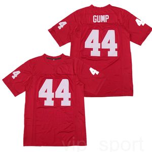 Men Movie 44 Forrest Gump Football Jersey Red Color Away Home Embroidery and Ed Breathable Pure Cotton Top Quality on Sale