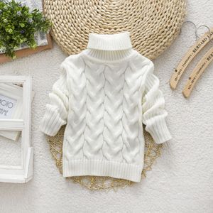 Color Winter Boy Pure Girl Kid Thick Knitted Bottoming Turtleneck Shirts Solid High Collar Pullover Sweater