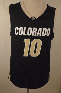 Benutzerdefiniertes CU Buffs Colorado Buffaloes #10 NCAA College-Basketball-Trikot, schwarz genäht. Passen Sie einen beliebigen Nummernnamen an, HERREN, FRAUEN, JUGEND, XS-5XL