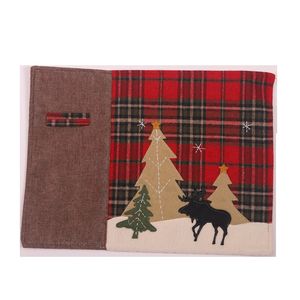 Julbordmattor Värmtät Tyg Kök Matkuddar Xmas Plaid Elk Tree Placemat Juldekoration JK2010PH