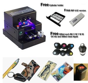 A4-storlek Automatisk UV-skrivare för telefonväska, golfboll, PVC-kortflaska Tryck1