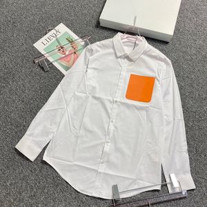 22Ss Mens Casual T Shirts Mode Design T Shirt Pocket Dekorerad Långärmad Lapelskjorta Fem stilar