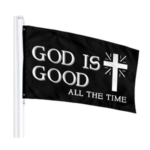 Gott ist gut, die ganze Zeit Christian Flaggen Banner 3x5ft 100D Polyester Schnelles Verschiffen lebhafte Farbe mit zwei Messing-Ösen