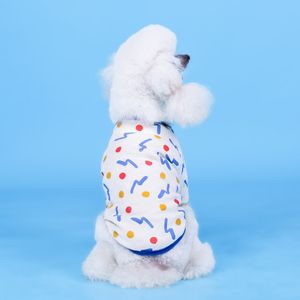 Design de cor de moda animal de estimação t-shirt primavera e verão algodão esticar roupa de cachorro francês dourdy cachorrinho roupas pet acessórios cx220226