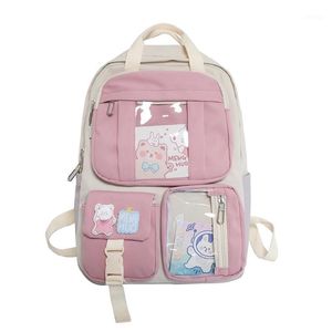 School Bags Cute Women Large Capacity Backpack Nylon Female Schoolbag Patchwork College Lady Laptop Daypacks