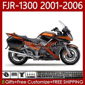 Bodykit für Yamaha FJR-1300 FJR1300A FJR 1300 A CC 2001-2006 Karosserie 106No.121 FJR1300 01 02 03 04 05 06 FJR-1300A 2001 2002 2003 2004 2005 2006 OEM-Verkleidung in glänzendem Orange