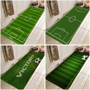 Criativo 3D Impressão Futebal Field Field Tapete e tapetes para quarto sala de estar tapete cozinha casa de banho antiderrapante tapetes Y200527