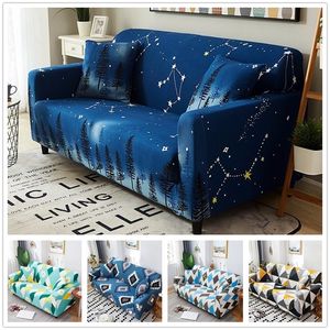 Starry Sky Galaxy Drukuj Sofa Pokrywa Kanapa w kształcie litery L Pokrywa ciasna Wrap Slip-Odporna / Dwuosobowa / Trzy / Cztery-Seat Slipcover LJ201216