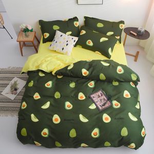 Avocado Cartoon Bettwäsche Set für Kinder Erwachsene Bettbezug King Queen Size Druck Bett Set Grün Heimtextilien Bettwäsche 3/4 Stück Y200111