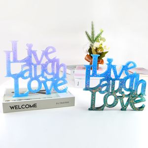 DIYコースター型のシリコーン樹脂ドロップ型の装飾品愛言葉の組み合わせ愛の手紙英語のクラフトツール9037 G2