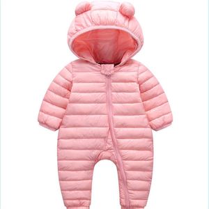 Neonate Ragazzi Giù Pagliaccetti Inverno Abbigliamento per bambini nato Tuta Tuta Costume Autunno Abbigliamento Infantile con cappuccio 211229