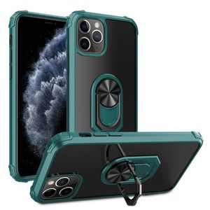 TPUアクリル透明透明クリアマグネティックカーマウント電話ホルダーフィンガーリングケースiPhone 7 8プラスX XS XR 11 Pro Max 12 Mini