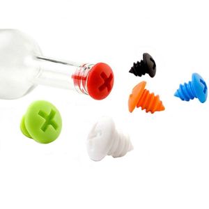 Silicone Wine Stopper Screw Design Red Wine Bottle Stopper Cute Bottles Cap Home Party Use Wine Accessories Kitchen Gadget