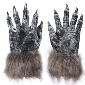 Nuovo arriva Classic Halloween Werewolf Wolf Paws Claws Guanti Cosplay Raccapricciante Costume Party Fashion Guanti in lattice