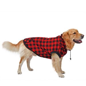 Grande cão roupas pet suéter vermelho azul cão grade roupas quentes removíveis filhote de cachorro bonito casacos com capuz casacos molhetos 6 tamanhos lj201130