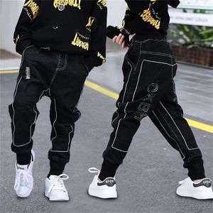 Baby Girls Boys Jeans Demin Legging Elastic Menina Black Pants Children Cotton Trouser For teen Kids Clothes 6 8 10 12 14 Years 220312