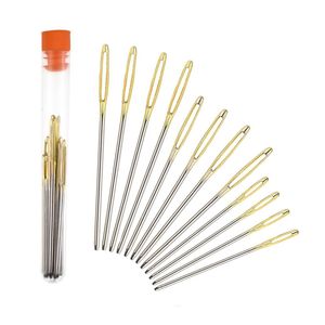 Fashion Needles Other Arts and Crafts Thick Big Eye Sewing Self Threading Needle Set Embroidery Hand Sewing Q2