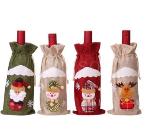 Copri bottiglia di vino di Natale Calza del pupazzo di neve Sacchetti regalo di Natale Sacco di Natale Imballaggio Presenta Natale Capodanno 2023 DB137