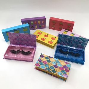 Neues Design Wimpernverpackung Box 25 mm Falsche Wimpern Magnetische Wimpernbox 100 % handgefertigte natürliche lange 3D-Nerzwimpern