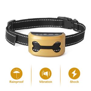 Wholesale dog bark collars for sale - Group buy Pet Dog Safety Anti Bark Collars Rechargeable Vibration Electric Shock Waterproof Stop Barking Dog Waterproof Training Collars