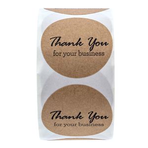 1inch 500pcs Kraft Paper Thank You For Your Business Adhesive Stickers Gift Bag Envelope Handmade Stationery Decor Label