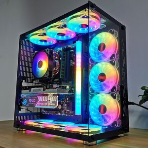 Fans & Coolings 12cm Silent Symphony Luminous Crystal Clear Computer Cooling Fan RGB Case