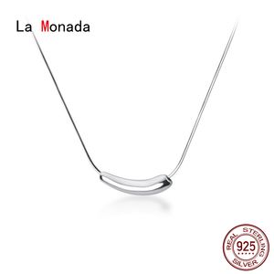 La Monada 925 Sterling Silver Necklaces For Women Minimalist Waterdrop 925 Silver Chain Necklace Women Jewelry Korean Female Q0531