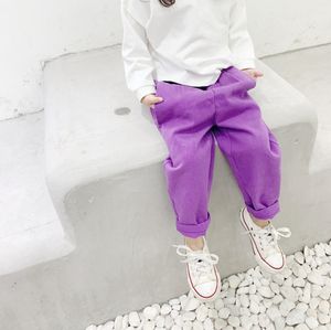 Autumn baby girls solid color casual harem pants kids boys 3 colors all-match trousers LJ201019