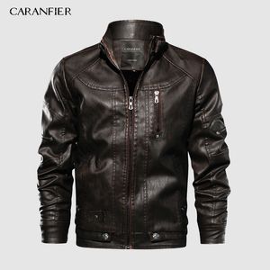 Caranfier marca tático pu jaqueta de couro mens tamanho s-xxl colarinho colarinho casaco de couro casaco masculino casacos drop shipping 201120