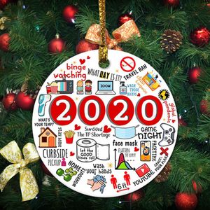 Ornamento di Natale Grinch 2020 Legno inciso Eventi 2020 Ornamenti natalizi rustici per il 2020 Ornamenti per decorazioni per l'albero di Natale
