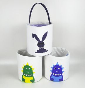 Easter rabbit bucket creative bunny ears bags dinosaur gift basket happy easter eggs handbag Party Decor Carry baskets Tote bag