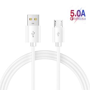 5A 마이크로 USB 케이블 1m 2m 데이터 동기화 삼성 S7 용 고속 충전 와이어 화웨이 Xiaomi 참고 태블릿 안드로이드 USB 전화 충전기 케이블