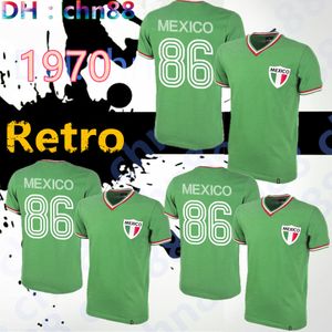 1970 Wereldbeker Mexico Soccer Jersey DHL UPS Fedex Gratis Retro Mexico Blanco Hernandez H Sanchez Luis Garcia Campos Oude Maillot Marquez