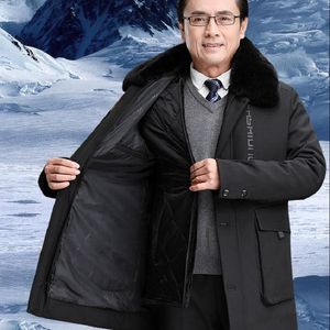 Men's Down & Parkas Winter Russian Jackets Cotton Fleece Thicken Warm Fur Collar Male Business Outerwear DAD Gift Coats