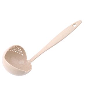 Dubbla ändamålssked 2 i 1 med filtersoppa Ladle Wheat Haw Long Handle Spoons för matlagning Kök Colander Köksredskap