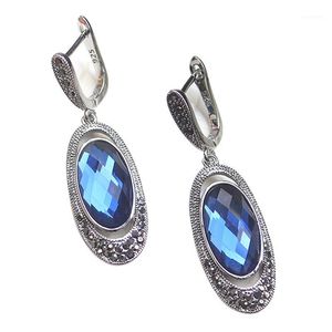 Dangle Chandelier Ajojewel Blue Crystal Drop Earrings stile retrò Black Black Strass Vintage Arrivo Antico gioielli1