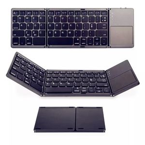 Foldable Bluetooth Keyboard wireless Cell Phone Tablet Keyboards Support for Windows Android IOS System Touch Screen