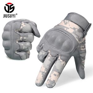 Tactical militar luvas de exército acu camuflagem touch screen paintball combate luta hard knuckle bicicleta dedo luvas dedo homens lj201221