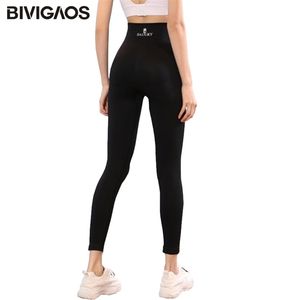 Bivigaos Body Shaper Flower Fat Burning Sleep Byxor Hög Elastisk Sport Fitness Legging Black Shaping Push Up 211221