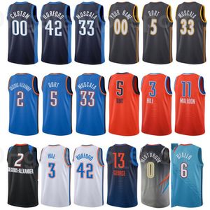 Imprimir Basquete Theo Maledon Jersey 11 Kenrich Williams 34 Darius Bazley 7 Mike Muscala 33 Isaiah Roby 22 Nome personalizado City Earned Edition