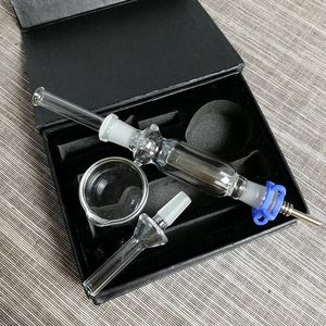 Toptan Cam NC01 Kitleri ile 10mm Ortak Titanyum İpuçları Nail Keck Mini Balmumu Yağ Dab Rigs Nektör Toplayıcı Saman Duman Su Sigara Borular