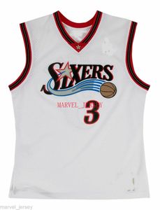 White/rosso personalizzato Allen Iverson Swingman Jersey Cucite Basketball XS-5XL NCAA