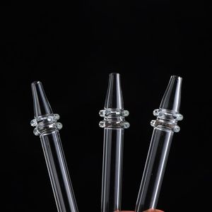 DHL!!! 5 pollici Quartz Dab Straw Portable Pen Style Dab Heat Fast Mini NC Clear Quartz Dab Tube per fumo di erbe secche