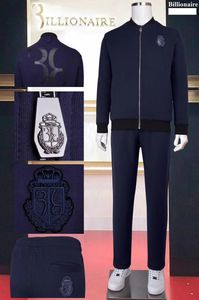 ビリオネアスポーツウェア冬セット男性 2020 新ファッションジッパー綿刺繍フード付き快適なビッグサイズ M-4XL 送料無料