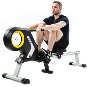 Wholesale sit ups with bench for sale - Group buy Magnetic Resistance Rowing Machine with Foldable Design Level Adjustable Resistance Transport Wheels