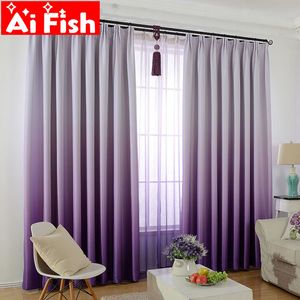 Cortina de sombra de gradiente roxo para sala de estar romântico quarto de casamento rosa quarto tulle sólido gradiente shade tecido -30 lj201224