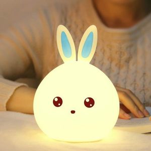 Led Rabbit Night Light USB per bambini Baby Kids Gift Animal Cartoon Lampada decorativa Comodino Camera da letto Soggiorno 201028
