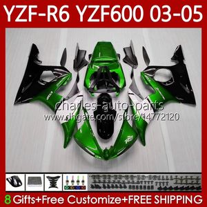 Fairings de OEM para Yamaha YZF-R6 YZF R 6 600 CC YZF600 YZFR6 03 04 05 Corpo 95No.60 YZF R6 600CC 2003 2004 2005 Cowling YZF-600 03-05 Motocicleta Metal Kit Green