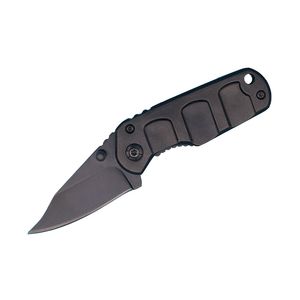 Small EDC Pocket folding blade knife 420C 54HRC Black Blade Aluminum Handle H5336