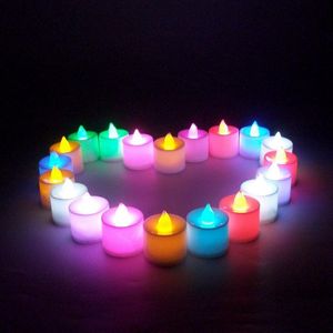 Candela a LED Tealight Candela senza fiamma Candela a luce colorata Lampada a batteria Compleanno Festa di nozze Decorazione natalizia Luce YL0237